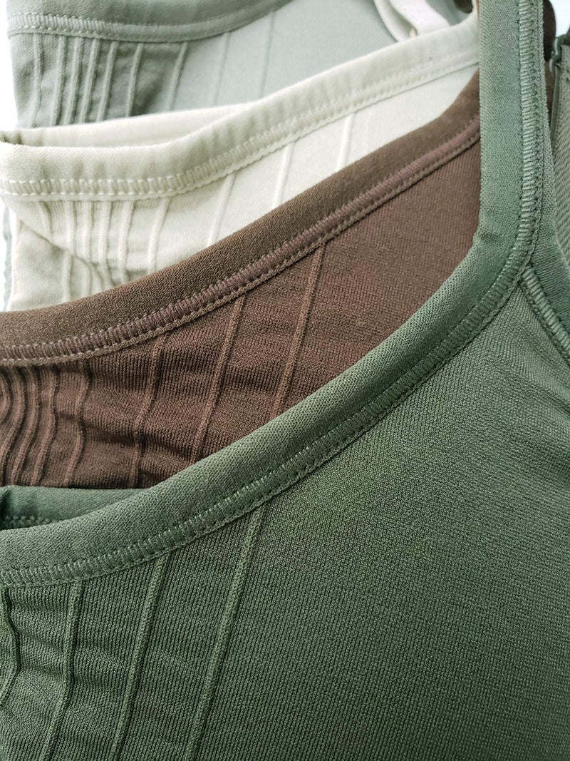 Kalon 4 Pack Womenâ€™s Nylon Spandex Removable Pads Comfort Cami Bras Wireless (S/M, Earth) - Image 2